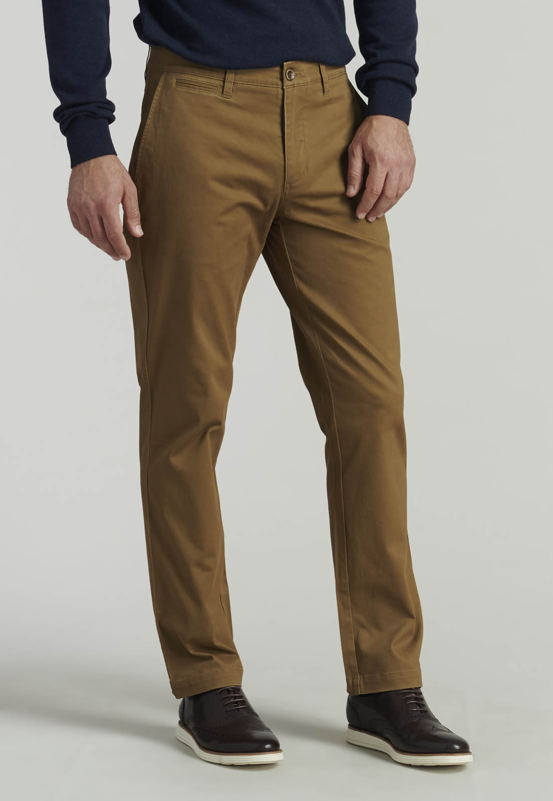 PANTALÓN ALGODÓN HOMBRE FEROUCH TWILL WITHOUT PLEATS L/31 BUSINESS CAMEL - 1