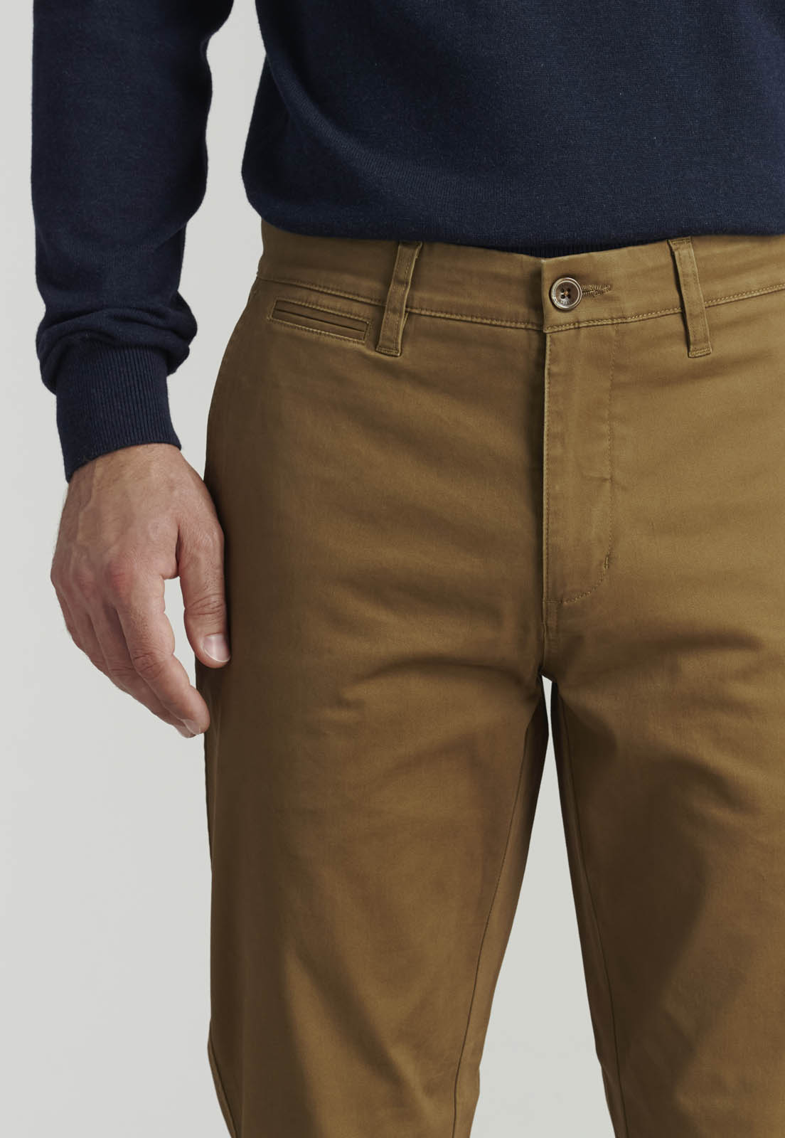 PANTALÓN ALGODÓN HOMBRE FEROUCH TWILL WITHOUT PLEATS L/31 BUSINESS CAMEL - 3