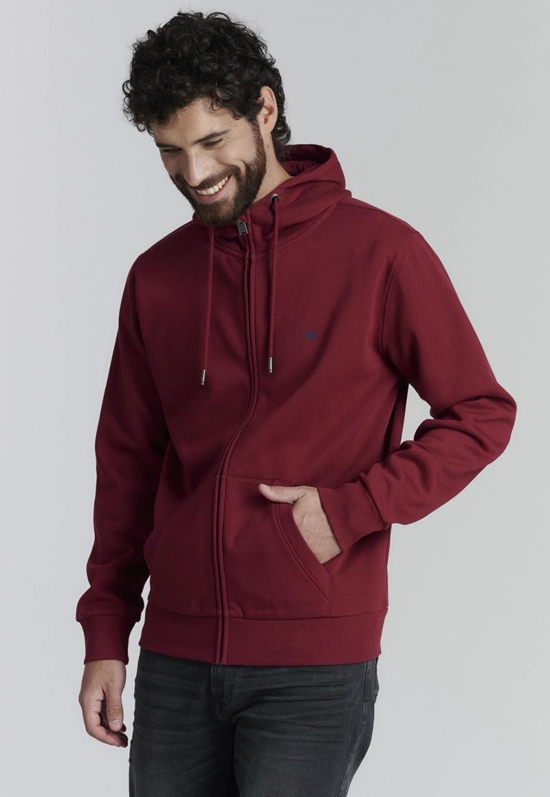 POLERÓN ALGODÓN HOMBRE FEROUCH ROJO BÁSICO KANSAS FR BURGUNDY - 1