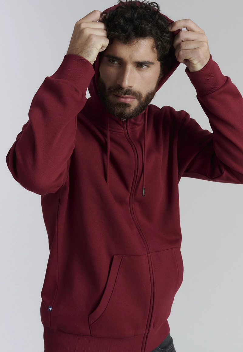 POLERÓN ALGODÓN HOMBRE FEROUCH ROJO BÁSICO KANSAS FR BURGUNDY - 5