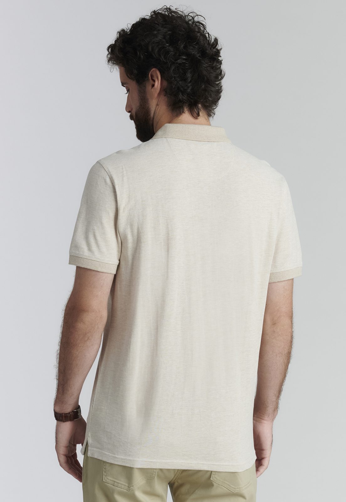 POLERA ALGODÓN HOMBRE FEROUCH BEIGE BALTIMORE FR MELANGE - 4