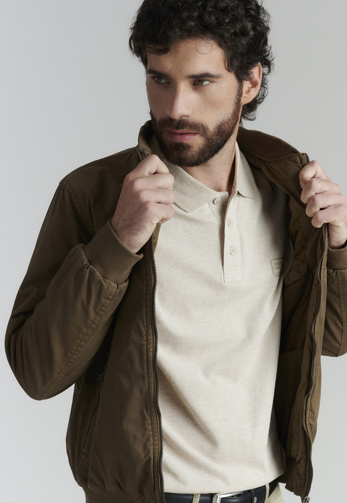 POLERA ALGODÓN HOMBRE FEROUCH BEIGE BALTIMORE FR MELANGE - 5