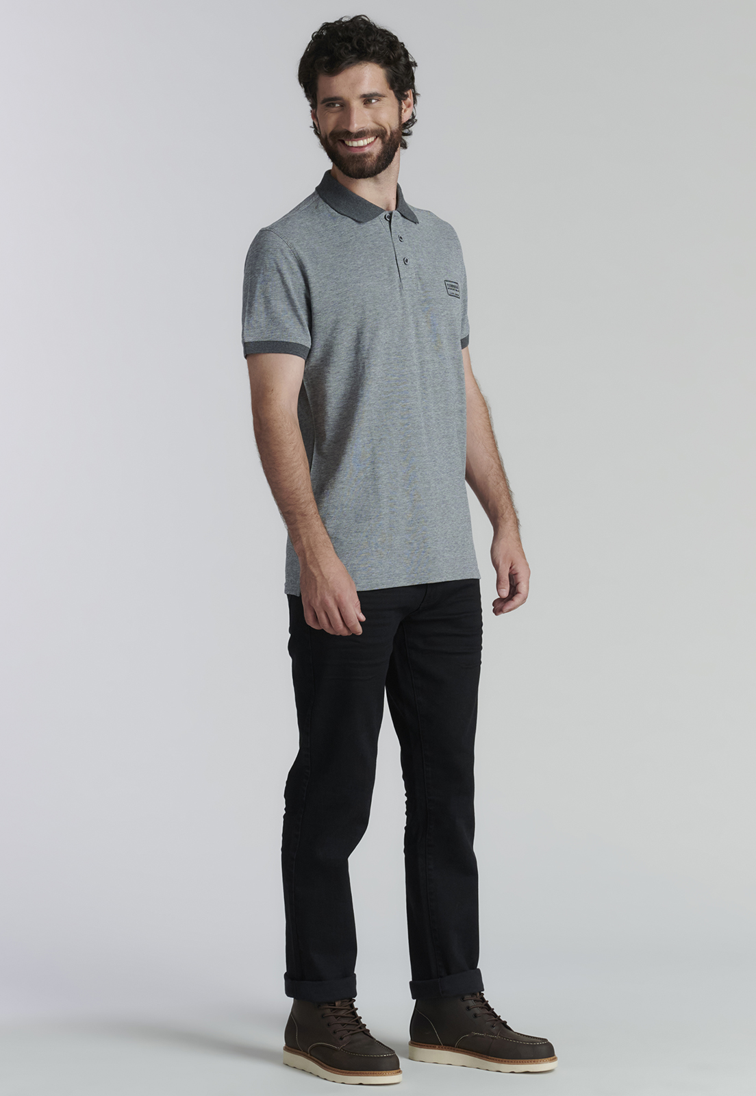 POLERA ALGODÓN HOMBRE FEROUCH GRIS BALTIMORE FR GRAPHITO MELANGE - 2
