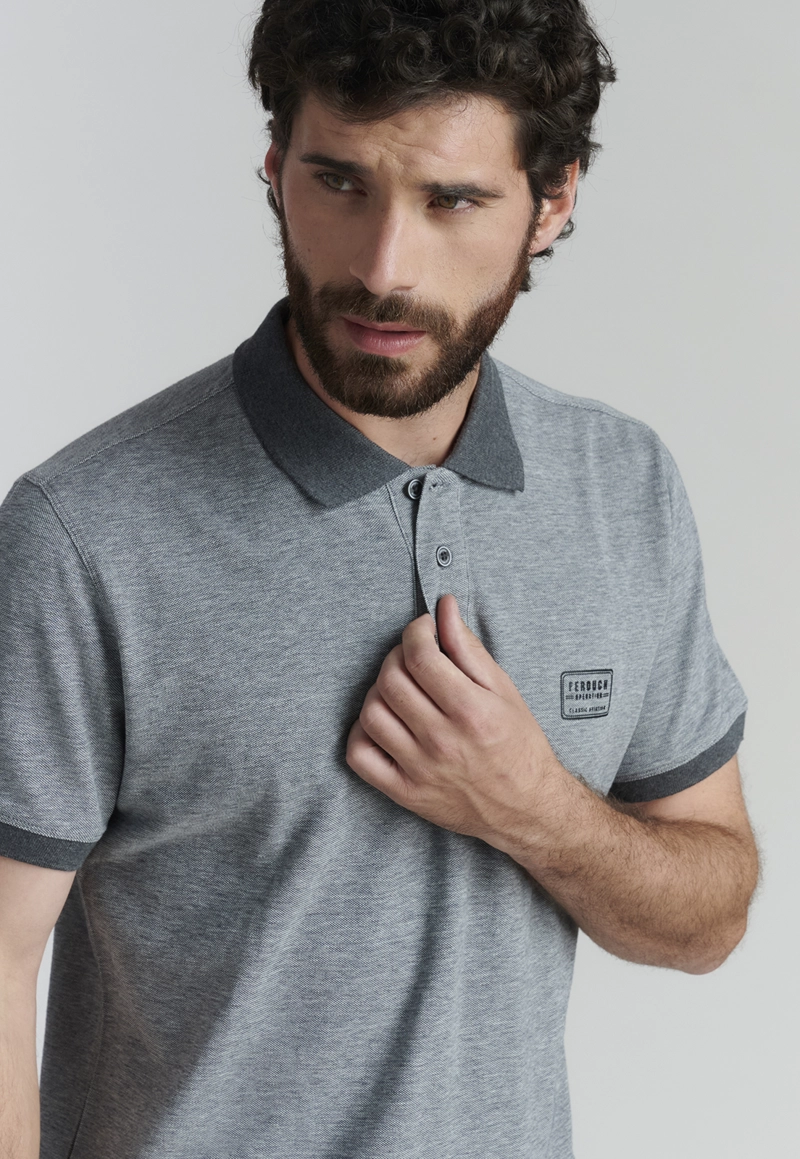 POLERA ALGODÓN HOMBRE FEROUCH GRIS BALTIMORE FR GRAPHITO MELANGE - 3