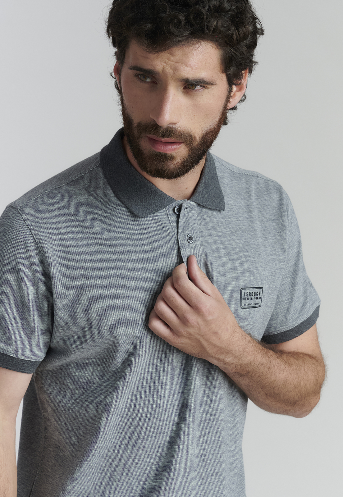 POLERA ALGODÓN HOMBRE FEROUCH GRIS BALTIMORE FR GRAPHITO MELANGE - 3