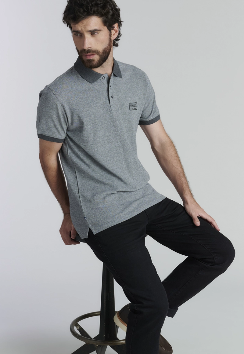 POLERA ALGODÓN HOMBRE FEROUCH GRIS BALTIMORE FR GRAPHITO MELANGE - 5