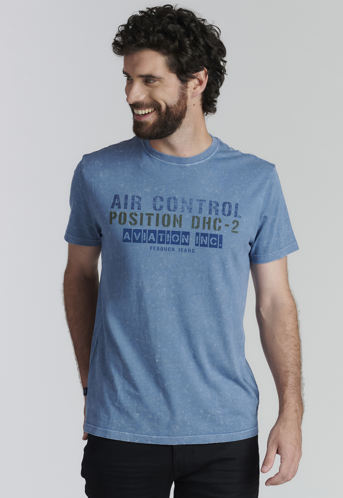 POLERA ALGODÓN HOMBRE FEROUCH AZUL BROOKLYN FJS LT BLUE - 1