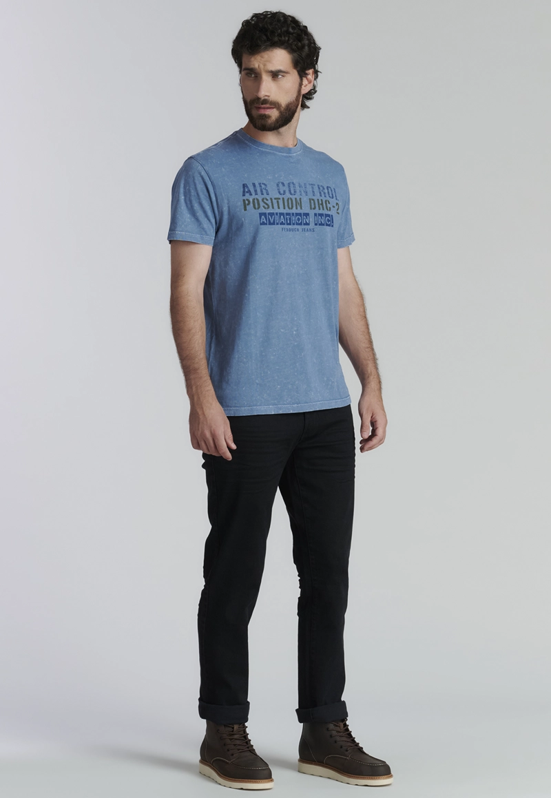 POLERA ALGODÓN HOMBRE FEROUCH AZUL BROOKLYN FJS LT BLUE - 2
