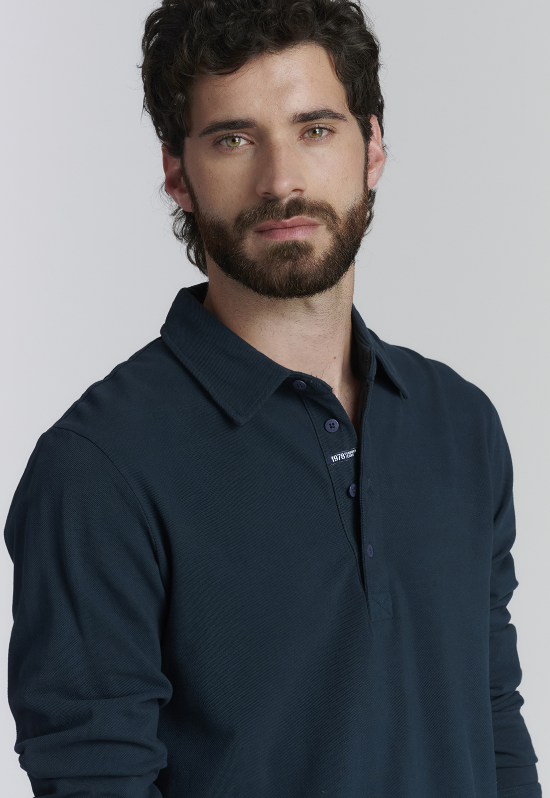 POLERA ALGODÓN HOMBRE FEROUCH AZUL DENVER FJS MARINE - 3