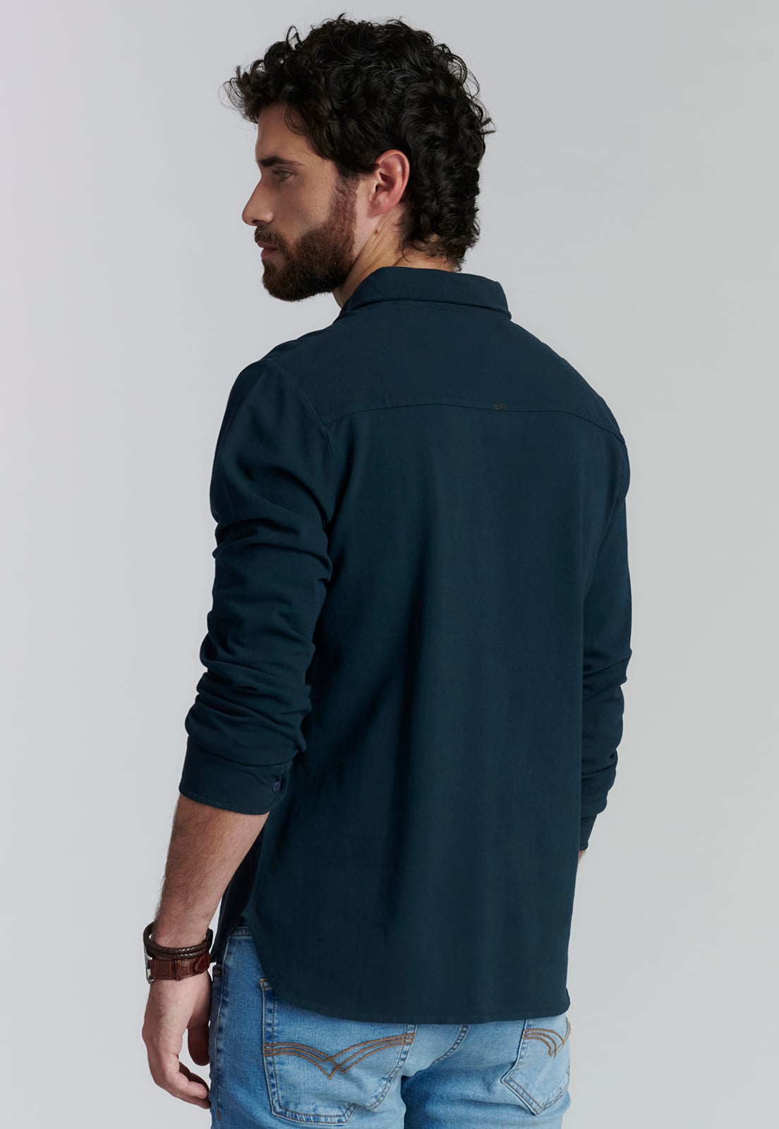 POLERA ALGODÓN HOMBRE FEROUCH AZUL DENVER FJS MARINE - 4