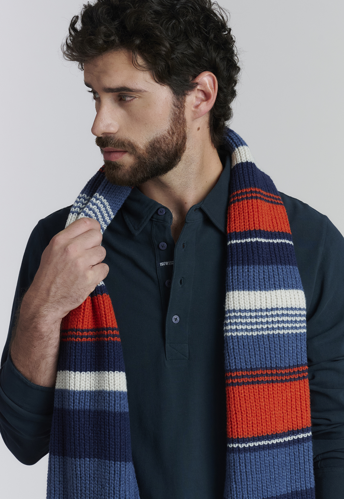 POLERA ALGODÓN HOMBRE FEROUCH AZUL DENVER FJS MARINE - 5