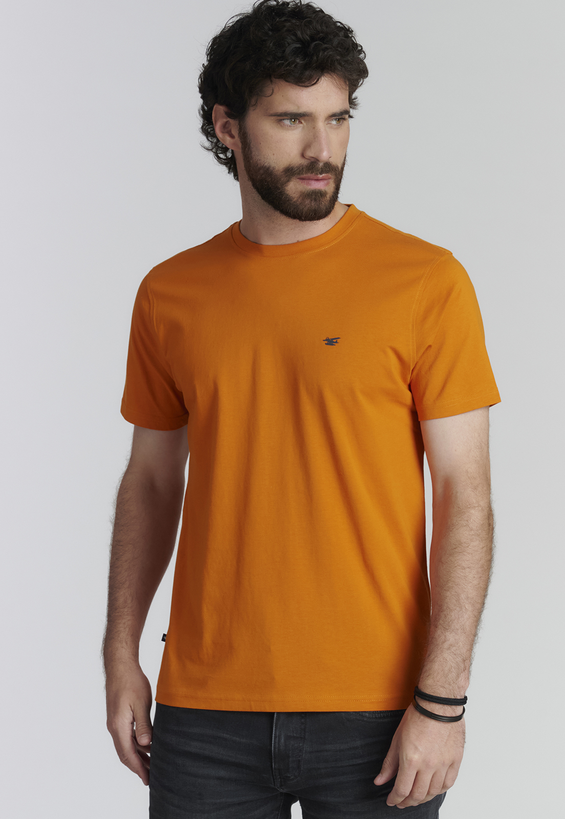 POLERA ALGODÓN HOMBRE FEROUCH NARANJO BÁSICA MAINE FR PUMKIN - 1