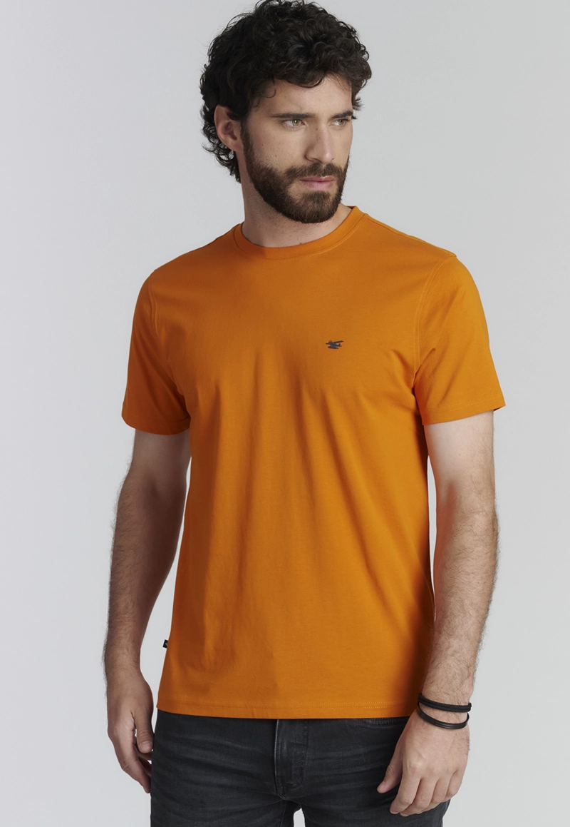 POLERA ALGODÓN HOMBRE FEROUCH NARANJO BÁSICA MAINE FR PUMKIN - 1