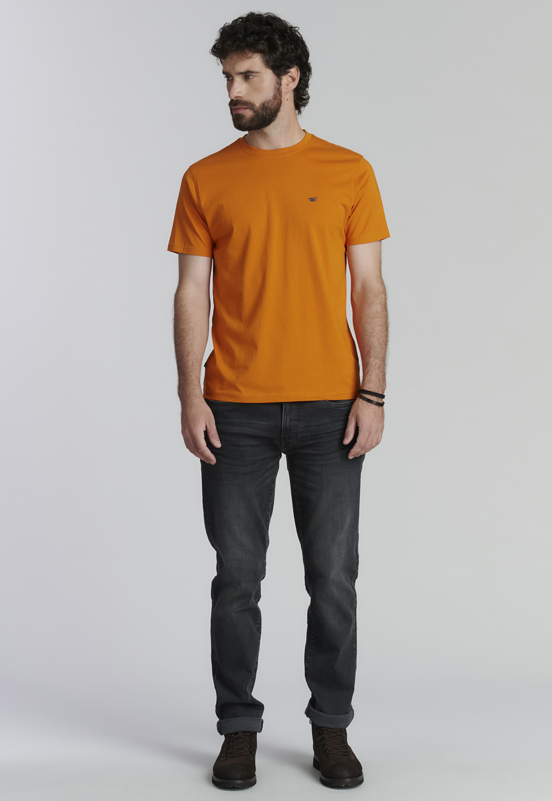 POLERA ALGODÓN HOMBRE FEROUCH NARANJO BÁSICA MAINE FR PUMKIN - 2
