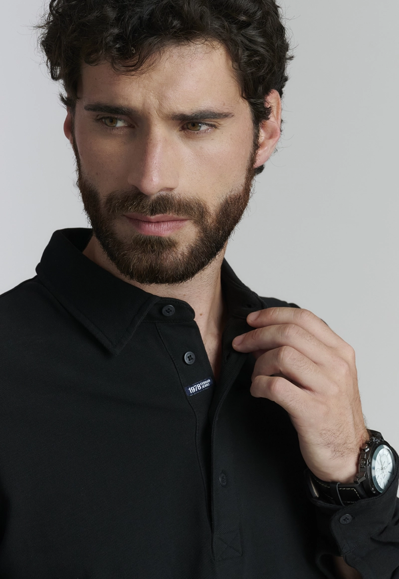 POLERA ALGODÓN HOMBRE FEROUCH NEGRO DENVER FJS BLACK - 3