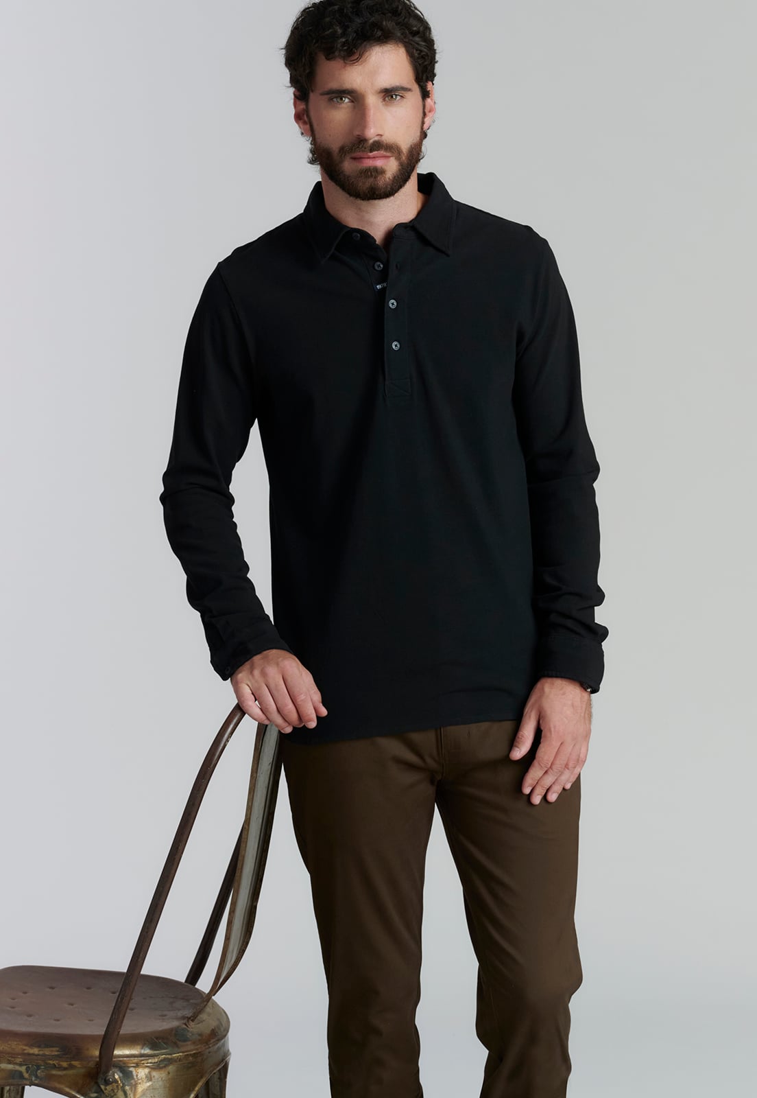 POLERA ALGODÓN HOMBRE FEROUCH NEGRO DENVER FJS BLACK - 5