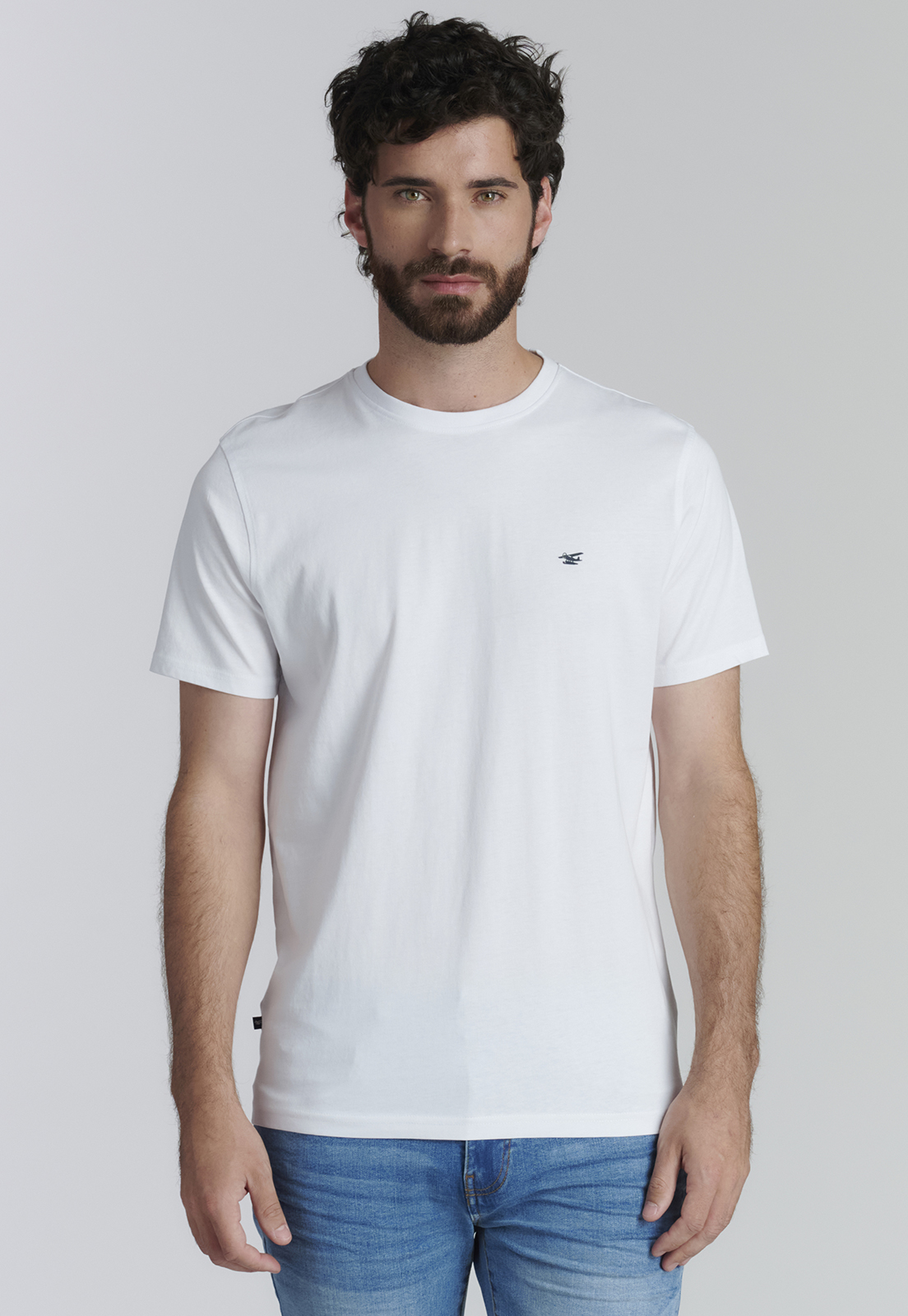POLERA ALGODÓN HOMBRE FEROUCH BLANCO BÁSICA MAINE FR WHITE - 1