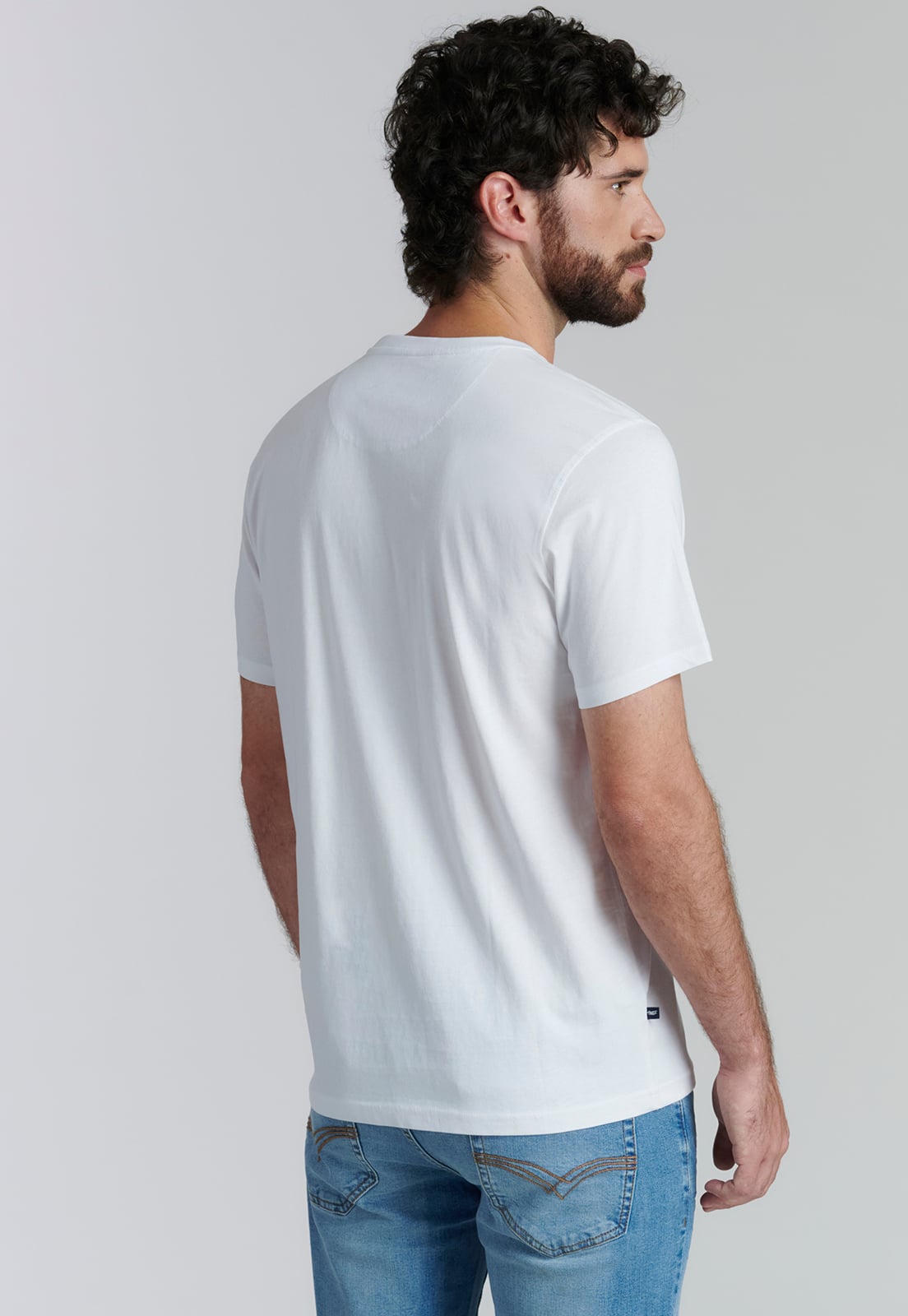 POLERA ALGODÓN HOMBRE FEROUCH BLANCO BÁSICA MAINE FR WHITE - 4