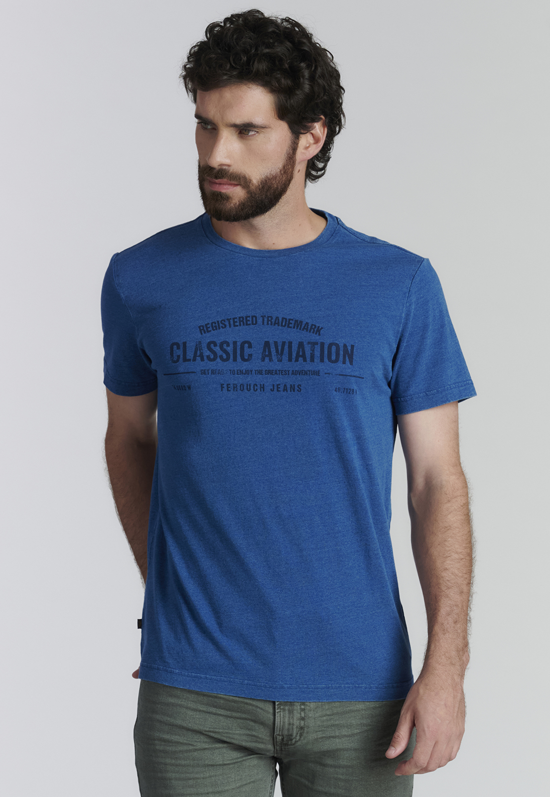 POLERA ALGODÓN HOMBRE FEROUCH AZUL IDAHO FJS INDIGO - 1
