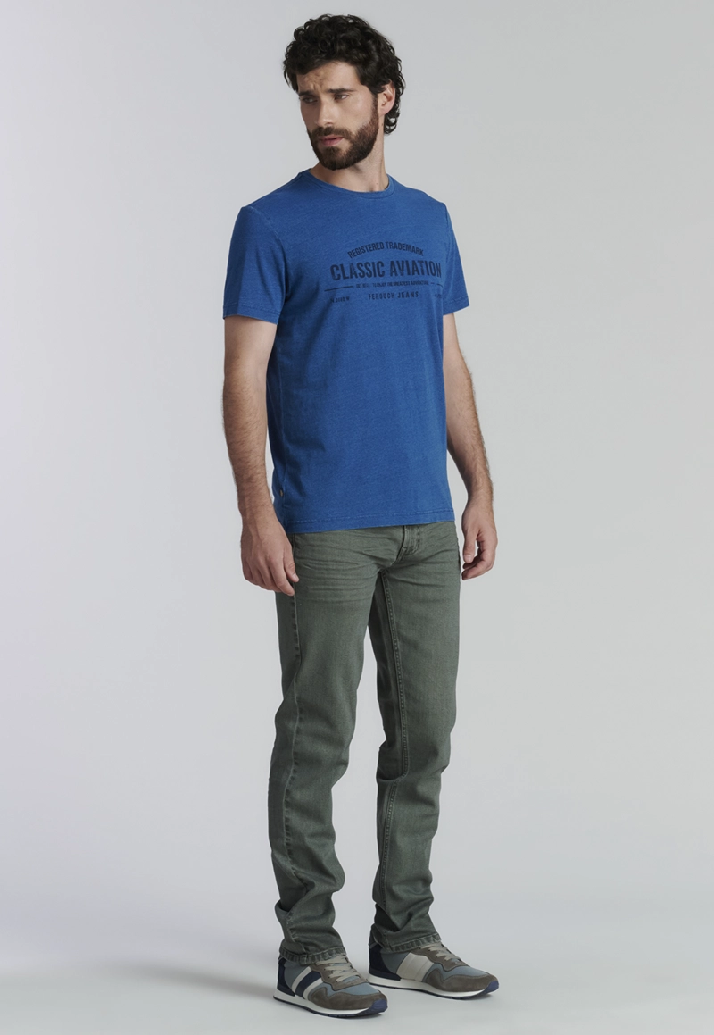 POLERA ALGODÓN HOMBRE FEROUCH AZUL IDAHO FJS INDIGO - 2