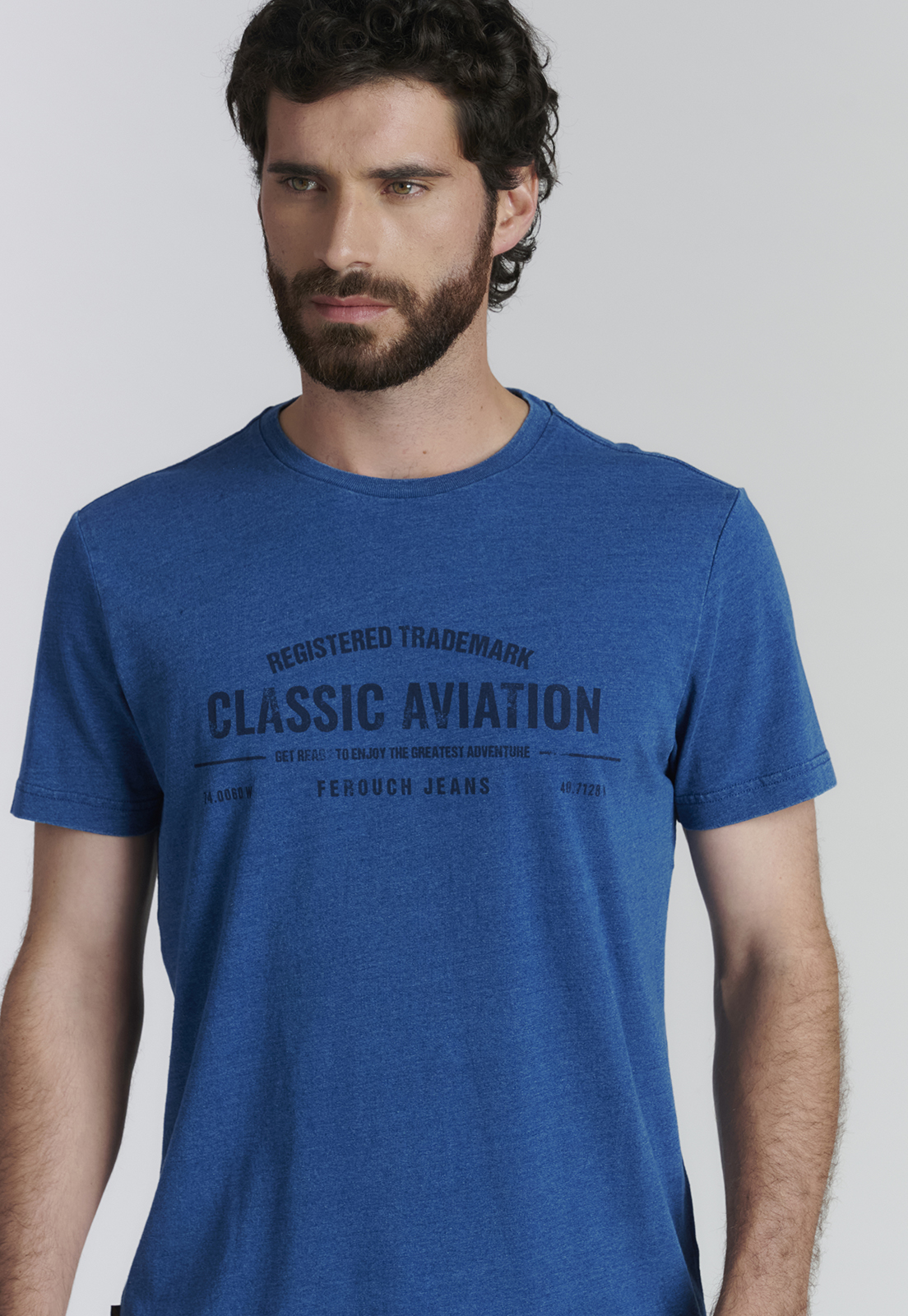 POLERA ALGODÓN HOMBRE FEROUCH AZUL IDAHO FJS INDIGO - 3