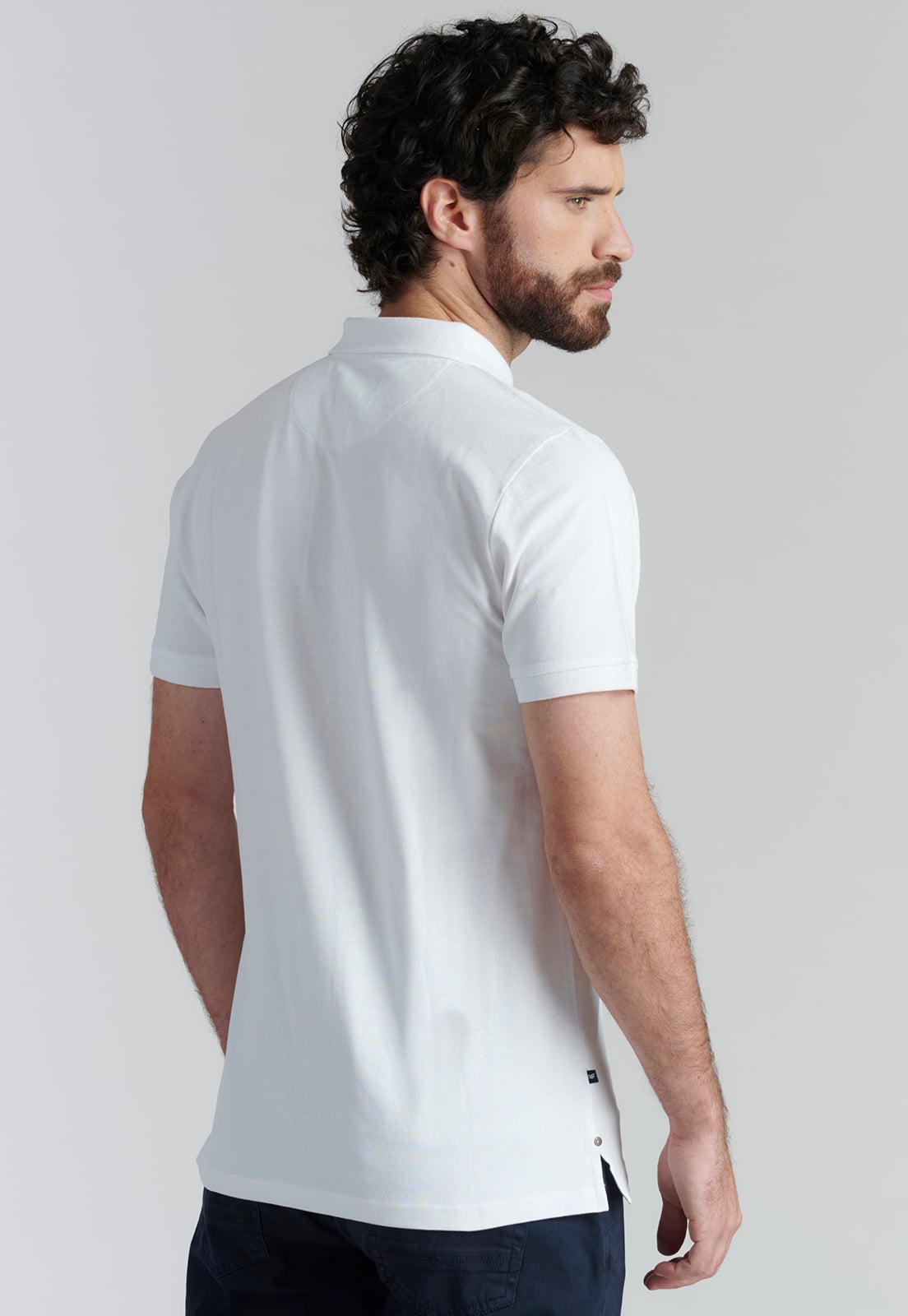POLERA ALGODÓN ORGÁNICO HOMBRE FEROUCH BLANCO BÁSICA PIQUE FR WHITE - 4