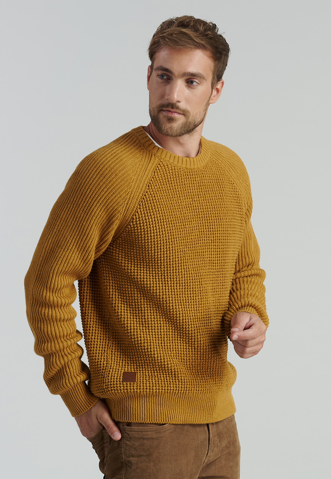 SWEATER ALGODÓN HOMBRE FEROUCH AMARILLO AUSTIN FJS MUSTARD - 1