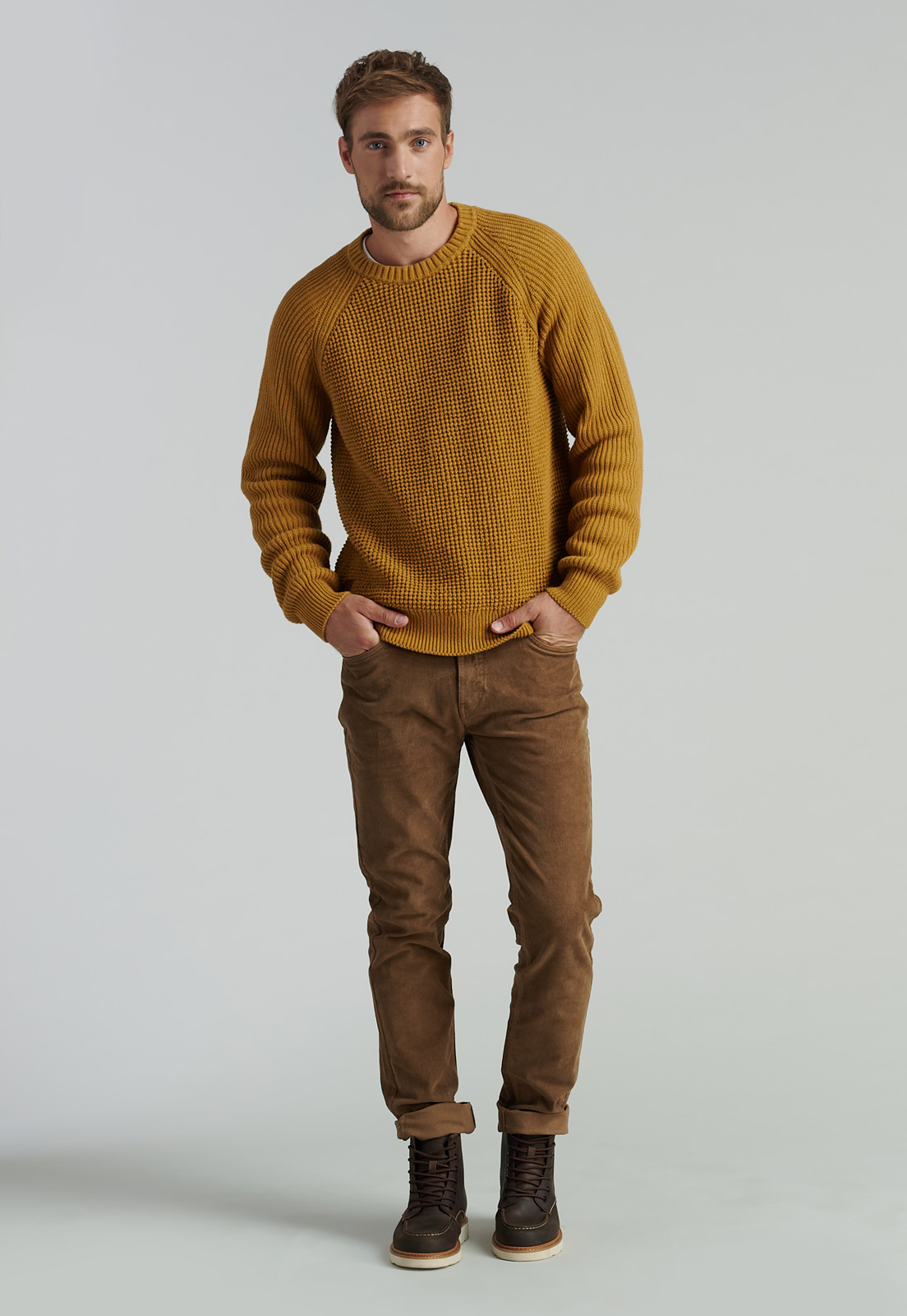 SWEATER ALGODÓN HOMBRE FEROUCH AMARILLO AUSTIN FJS MUSTARD - 2