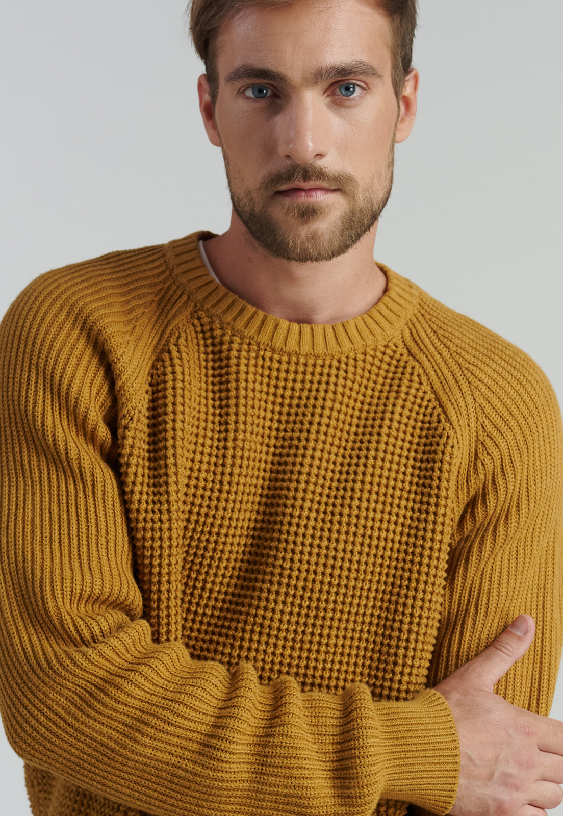 SWEATER ALGODÓN HOMBRE FEROUCH AMARILLO AUSTIN FJS MUSTARD - 3