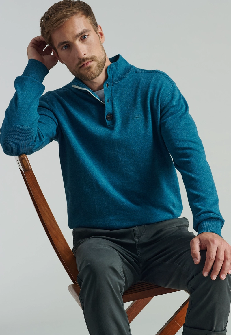 SWEATER ALGODÓN HOMBRE FEROUCH VERDE BRISTOL F BUSINESS DK RIVER - 5