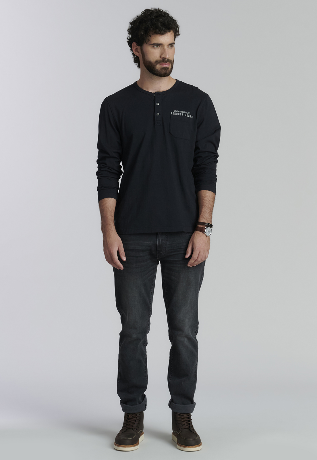 POLERA ALGODÓN HOMBRE FEROUCH NEGRO FLORIDA FJS BLACK - 2