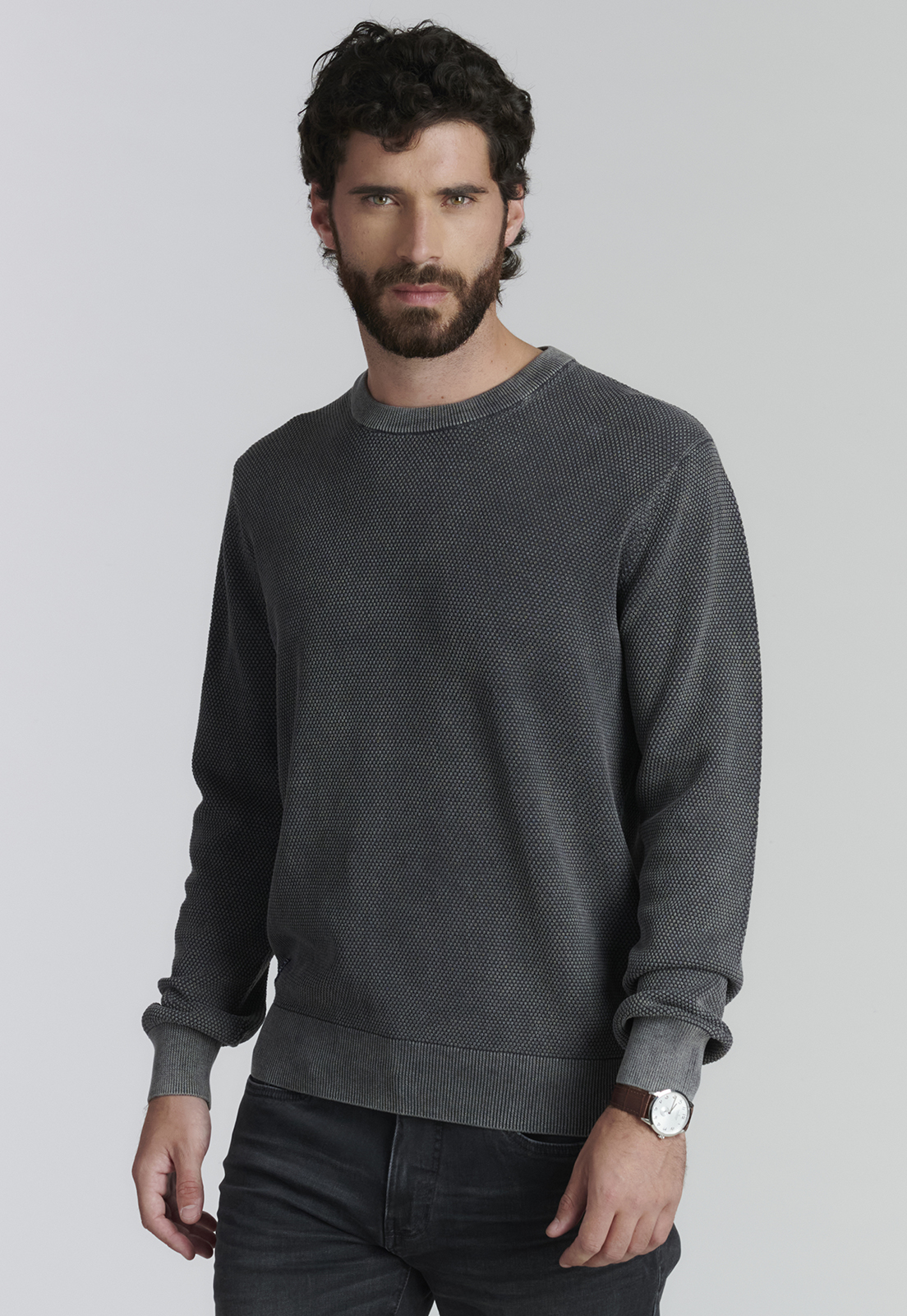 SWEATER ALGODÓN HOMBRE FEROUCH GRIS NEW YORK FJS GRAPHITE - 1