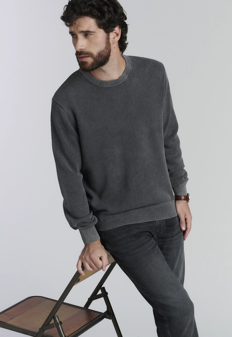 SWEATER ALGODÓN HOMBRE FEROUCH GRIS NEW YORK FJS GRAPHITE - 5