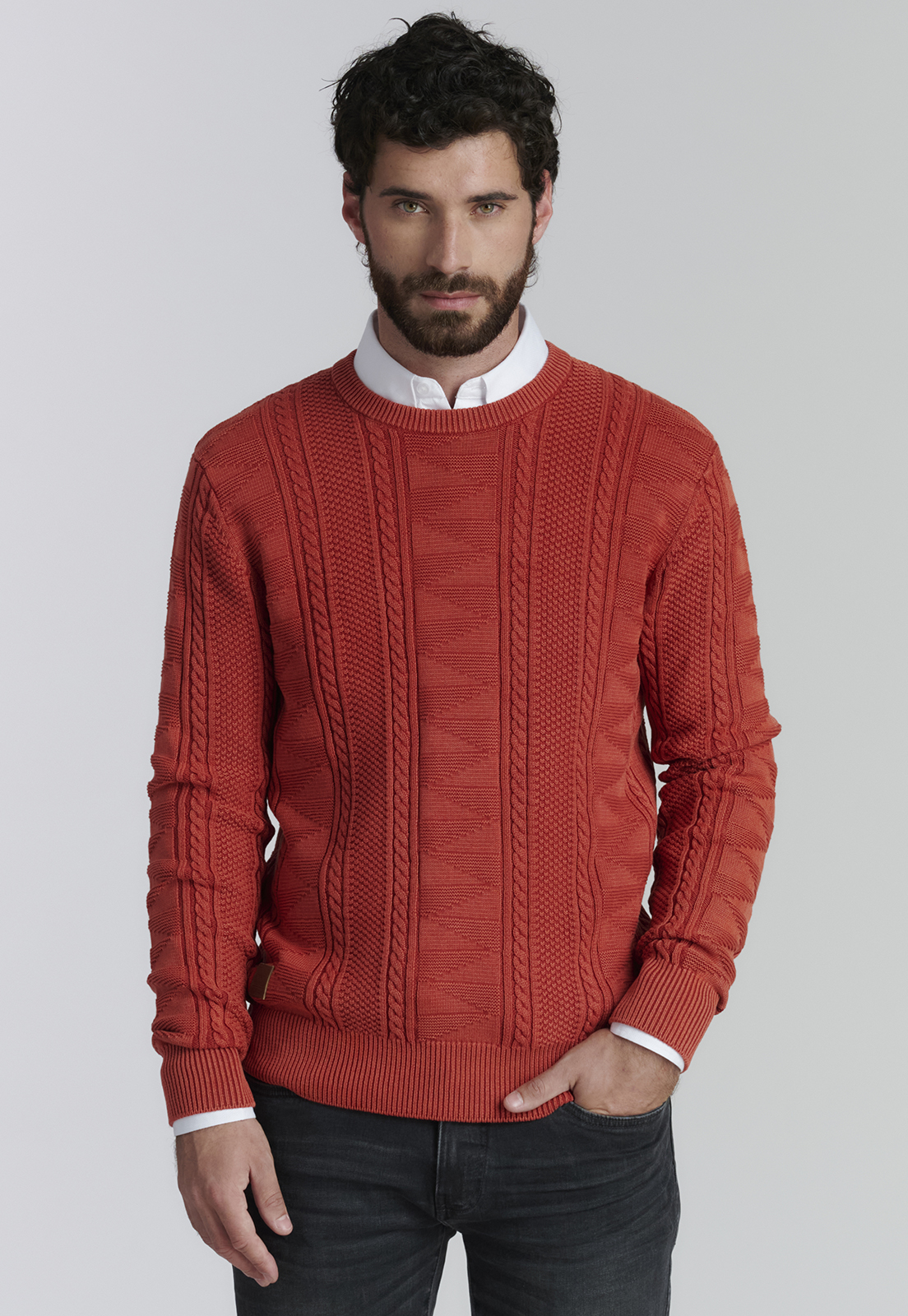 SWEATER ALGODÓN HOMBRE FEROUCH ROJO CHICAGO FJS BRICK - 1