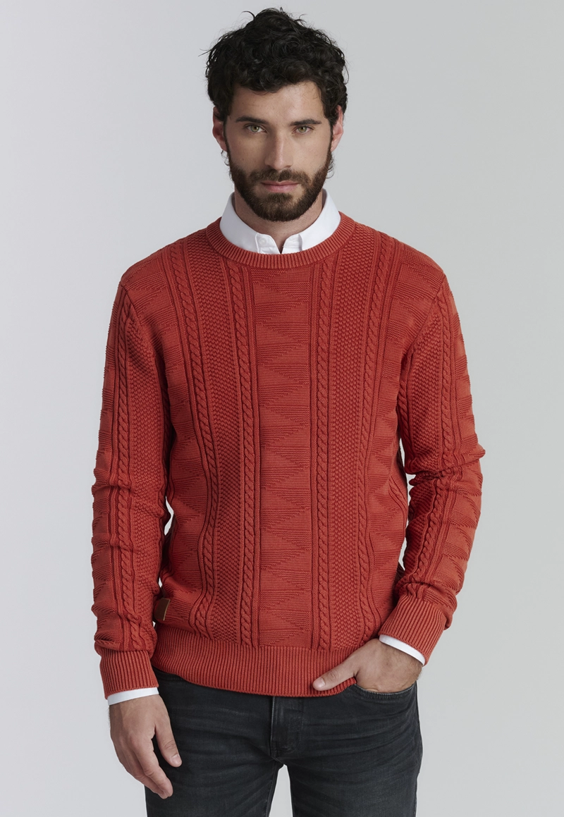 SWEATER ALGODÓN HOMBRE FEROUCH ROJO CHICAGO FJS BRICK - 1