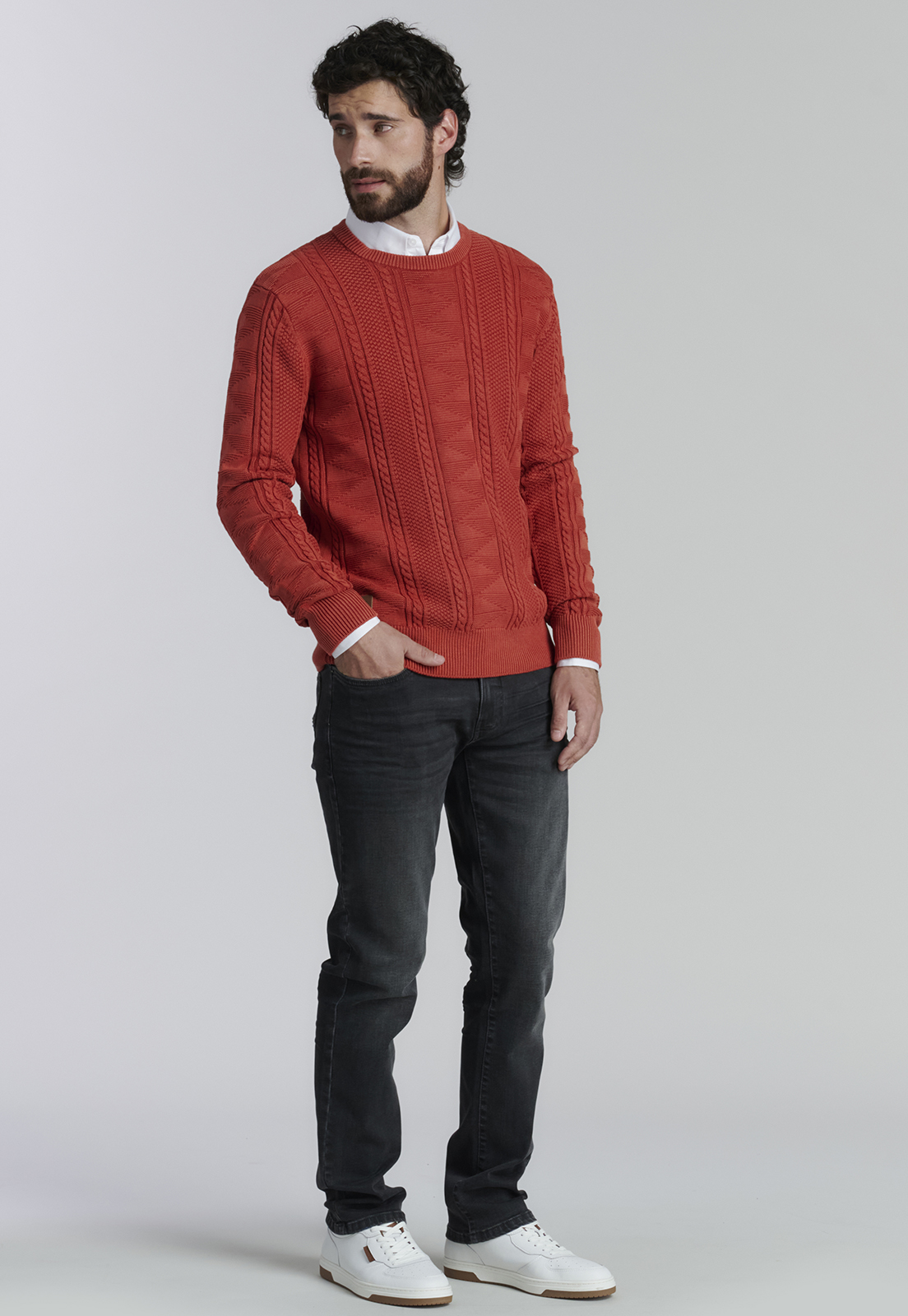 SWEATER ALGODÓN HOMBRE FEROUCH ROJO CHICAGO FJS BRICK - 2