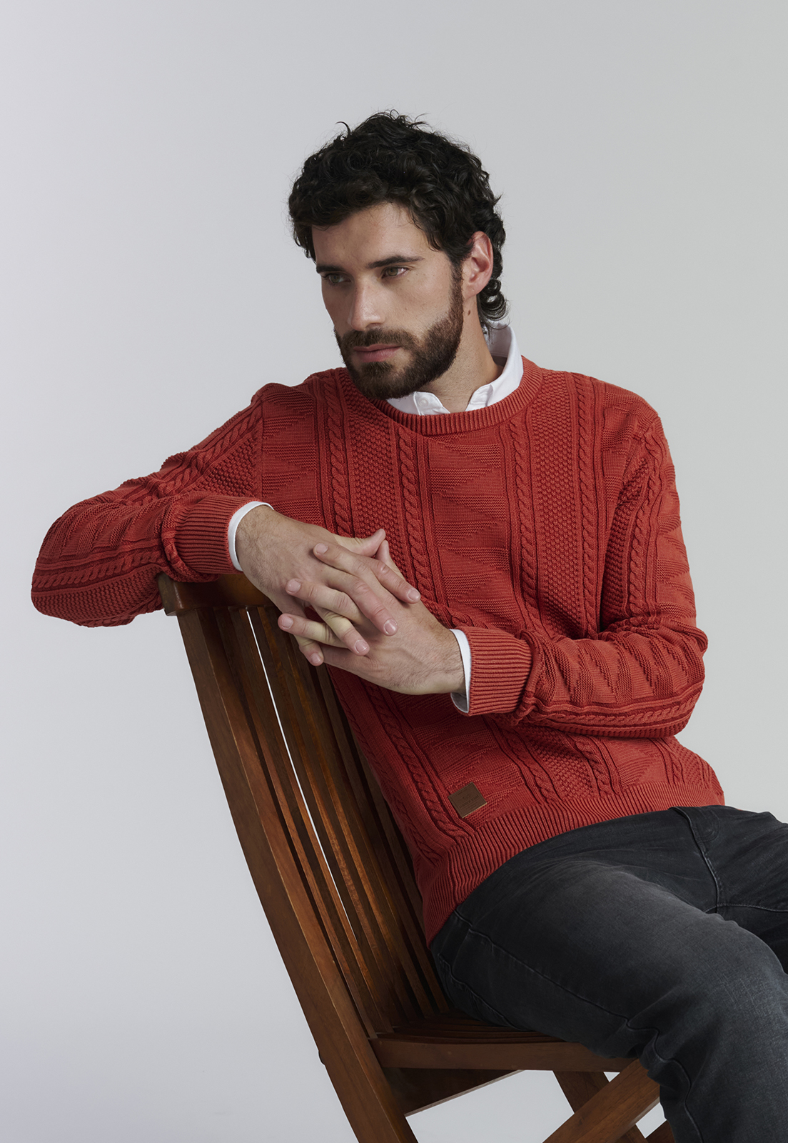 SWEATER ALGODÓN HOMBRE FEROUCH ROJO CHICAGO FJS BRICK - 5