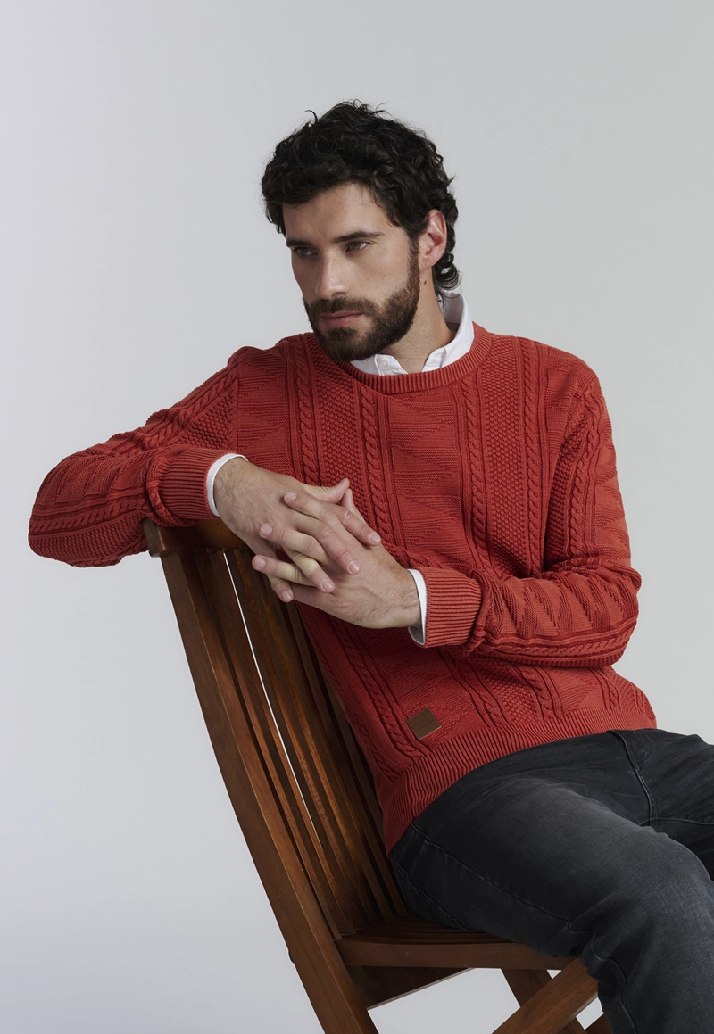 SWEATER ALGODÓN HOMBRE FEROUCH ROJO CHICAGO FJS BRICK - 5