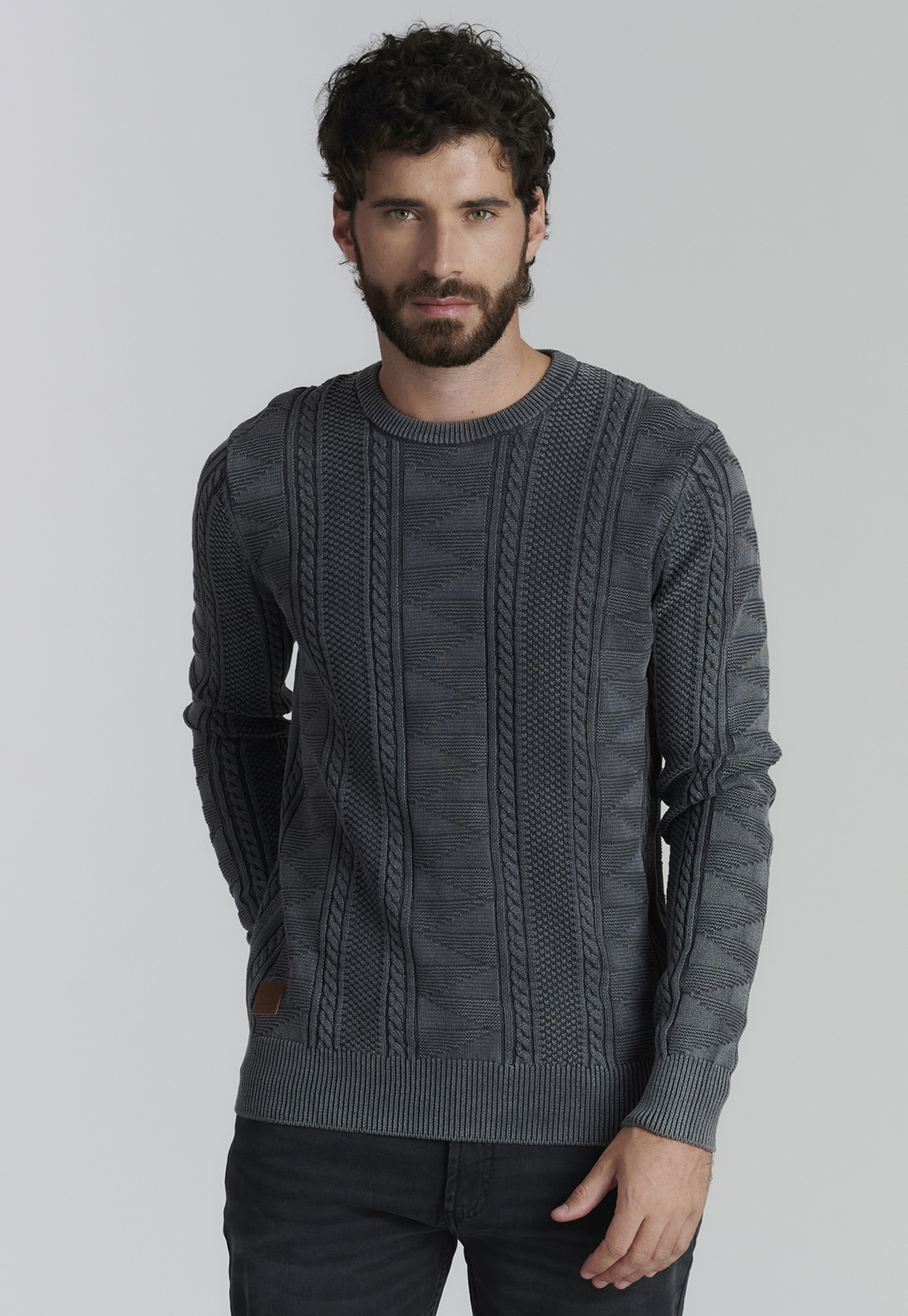 SWEATER ALGODÓN HOMBRE FEROUCH GRIS CHICAGO FJS GRAPHITE - 1
