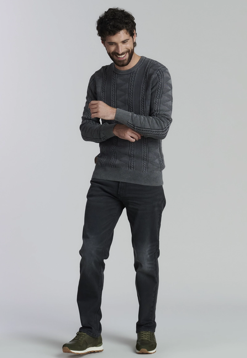 SWEATER ALGODÓN HOMBRE FEROUCH GRIS CHICAGO FJS GRAPHITE - 2