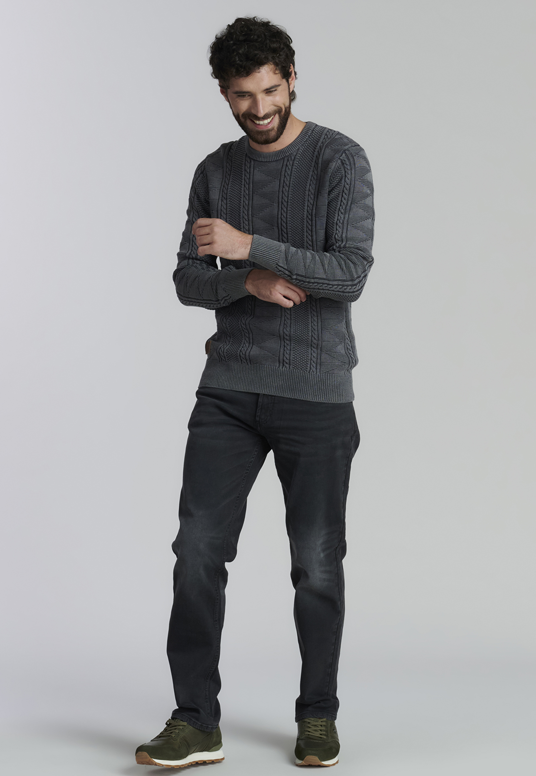 SWEATER ALGODÓN HOMBRE FEROUCH GRIS CHICAGO FJS GRAPHITE - 2