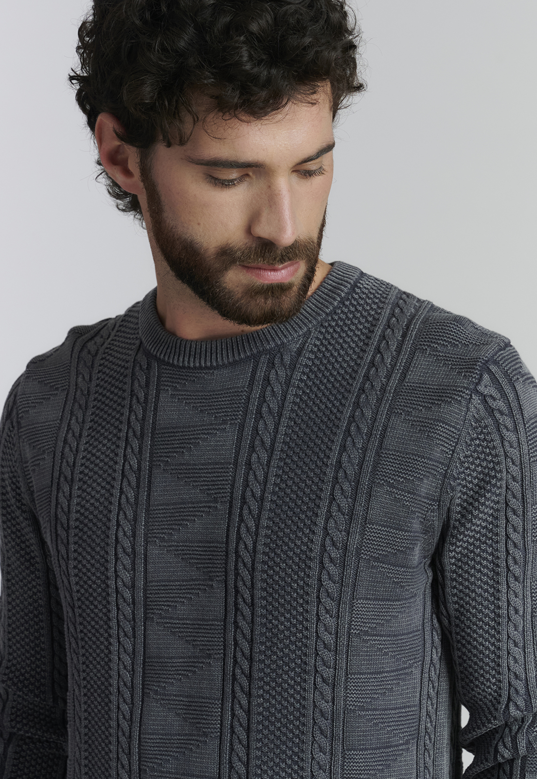 SWEATER ALGODÓN HOMBRE FEROUCH GRIS CHICAGO FJS GRAPHITE - 3