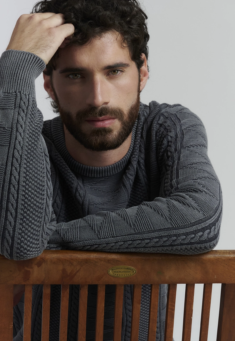 SWEATER ALGODÓN HOMBRE FEROUCH GRIS CHICAGO FJS GRAPHITE - 5