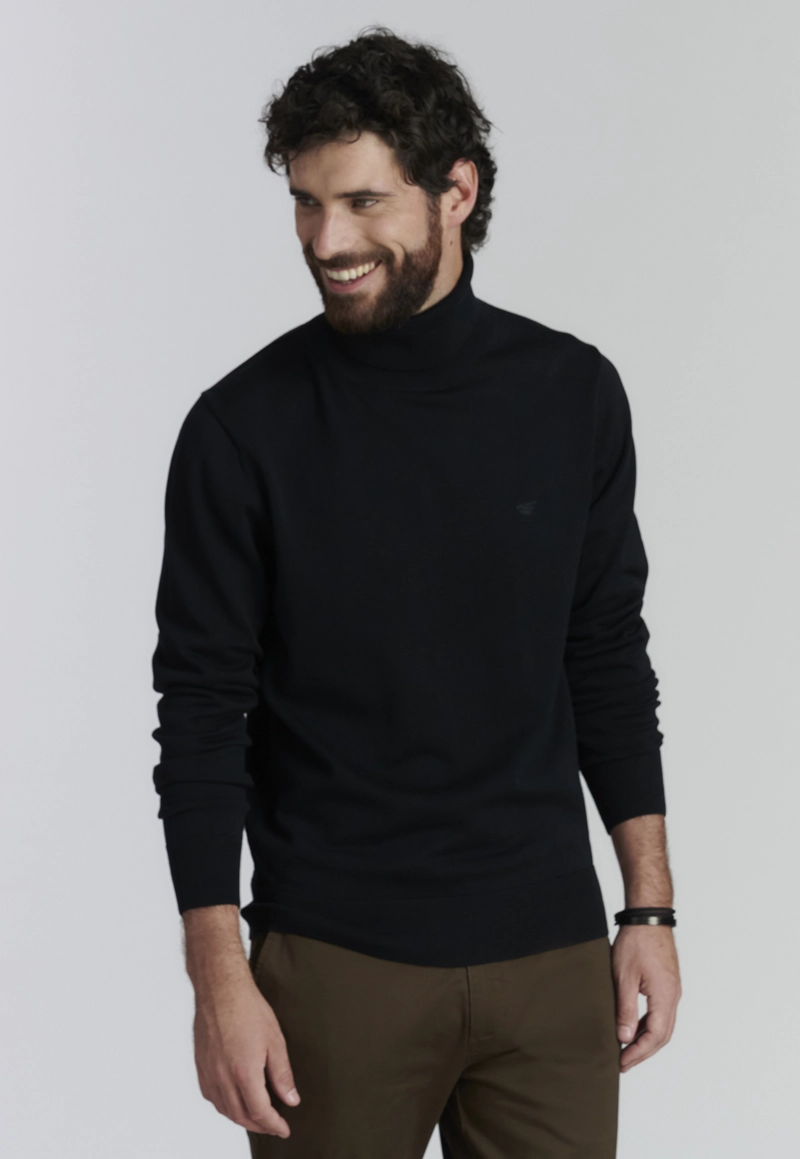 SWEATER ALGODÓN HOMBRE FEROUCH NEGRO TURTLE NECK F SMART CASUAL BLACK - 1