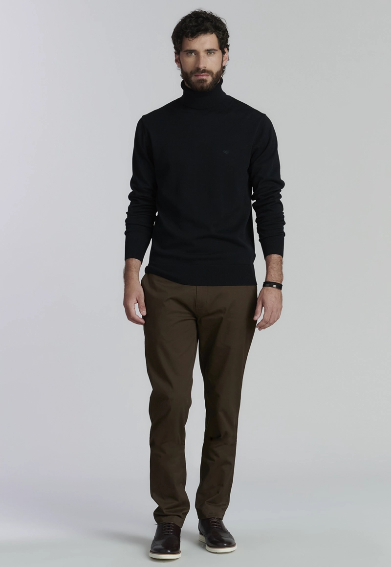 SWEATER ALGODÓN HOMBRE FEROUCH NEGRO TURTLE NECK F SMART CASUAL BLACK - 2