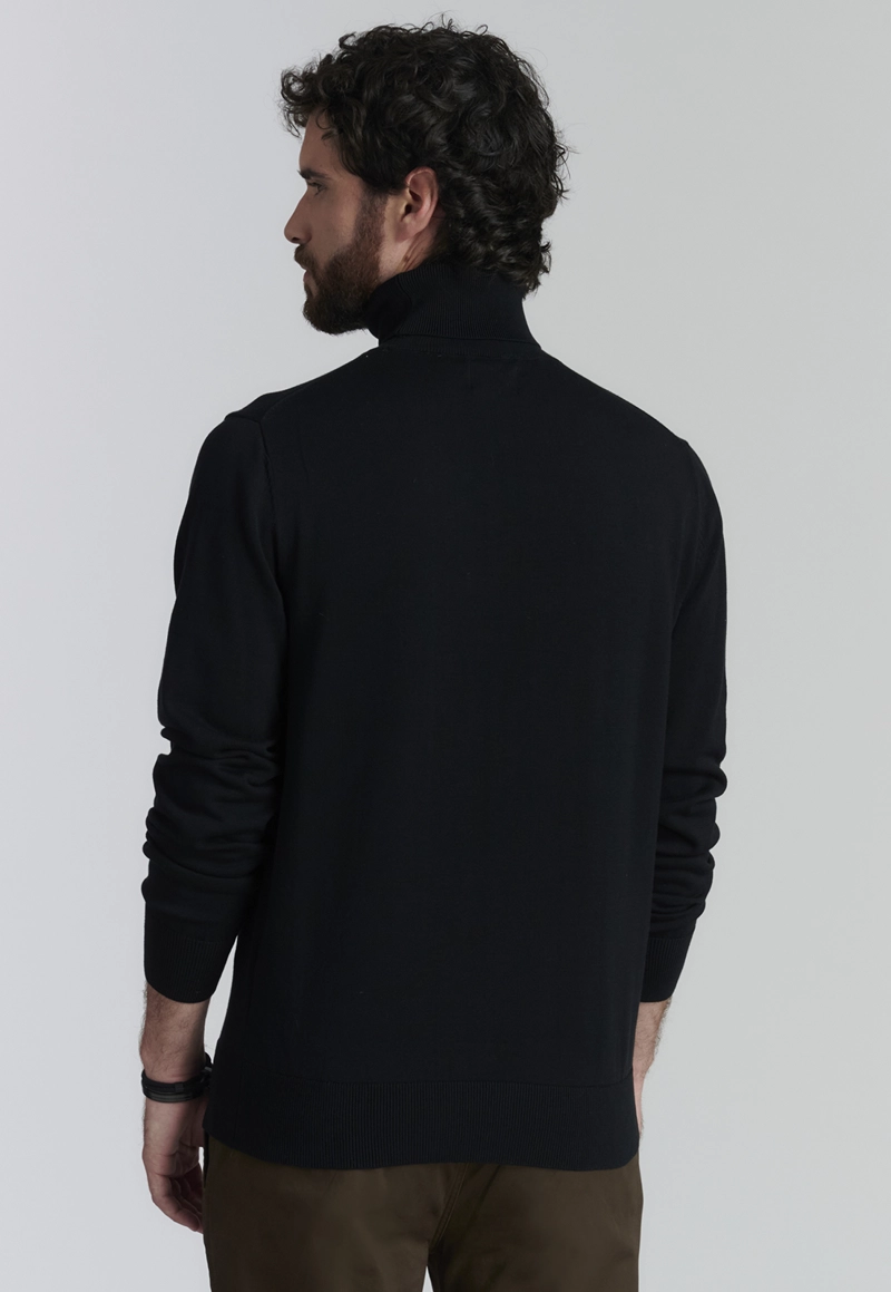 SWEATER ALGODÓN HOMBRE FEROUCH NEGRO TURTLE NECK F SMART CASUAL BLACK - 4
