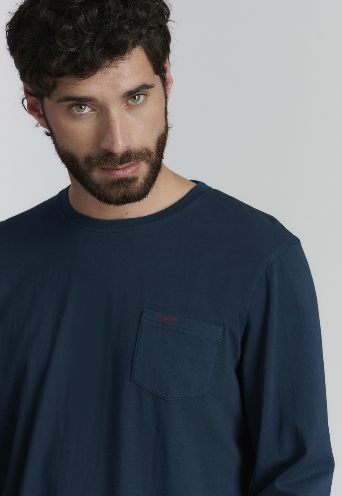 POLERA ALGODÓN HOMBRE FEROUCH AZUL BÁSICA OREGON FR MARINE - 3