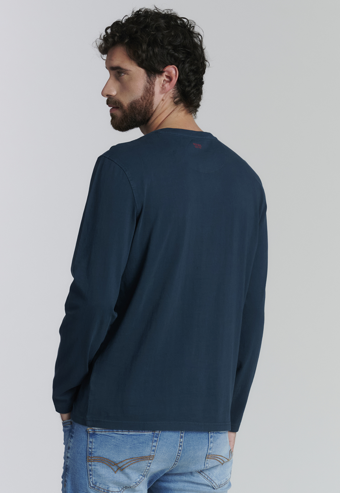 POLERA ALGODÓN HOMBRE FEROUCH AZUL BÁSICA OREGON FR MARINE - 4