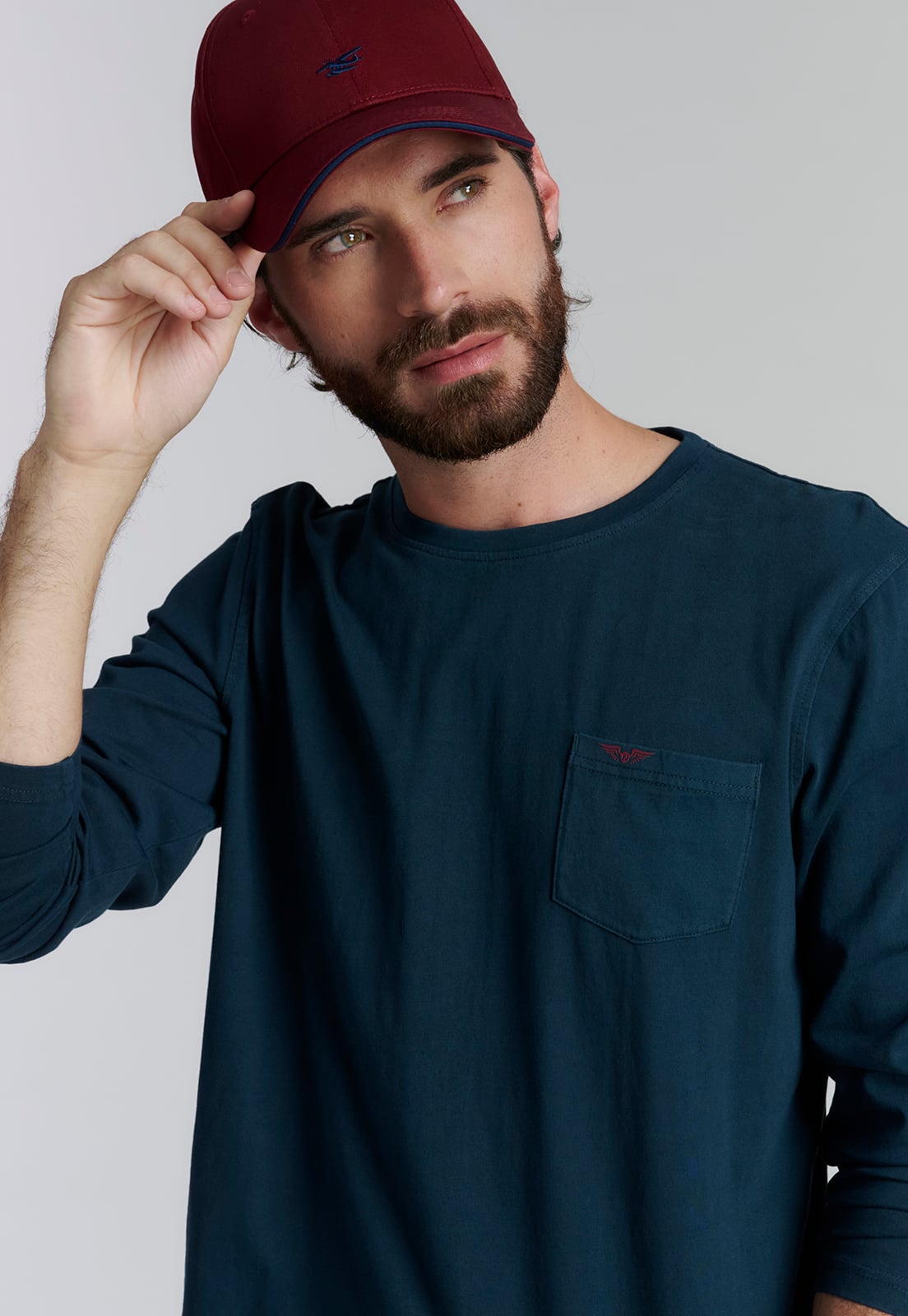 POLERA ALGODÓN HOMBRE FEROUCH AZUL BÁSICA OREGON FR MARINE - 5