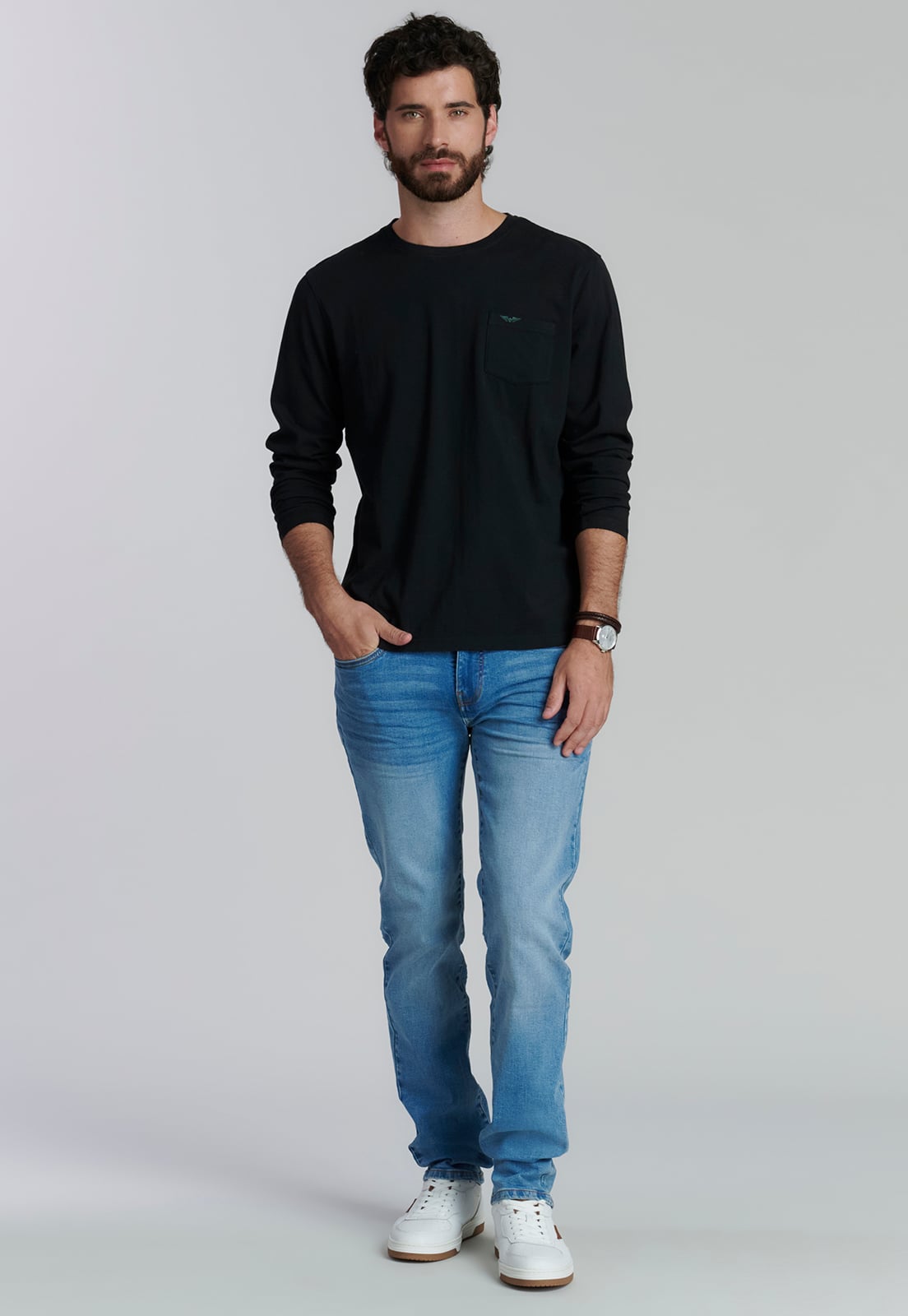 POLERA ALGODÓN HOMBRE FEROUCH NEGRO BÁSICA OREGON FR BLACK - 2